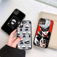 anime jujutsu kaisen phone case for iphone 12 11 7 8 plus mini x xs xr pro max matte transparent cover