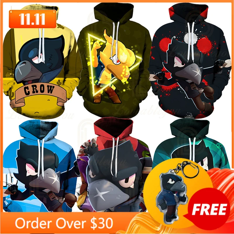 

Children Cute Crow Shoot Games Game 3D Print Hoodies Men Clothing Harajuku Sweatshirt Kids Thin Leon Child Tops Boys Girls