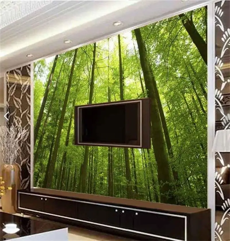 

Фотообои на заказ размер 3d обои для гостиной Весна лес Солнечный свет 3d картина ТВ Фон нетканые обои для стены 3d