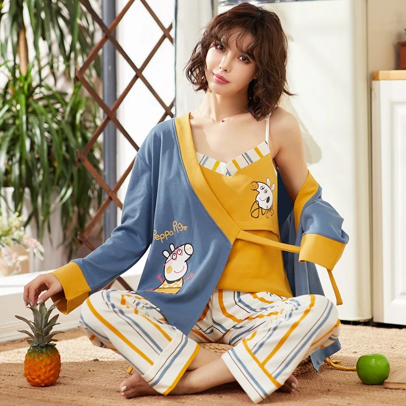 Комплект одежды для беременных женщин Пижама кормящих матерей хлопковые 3