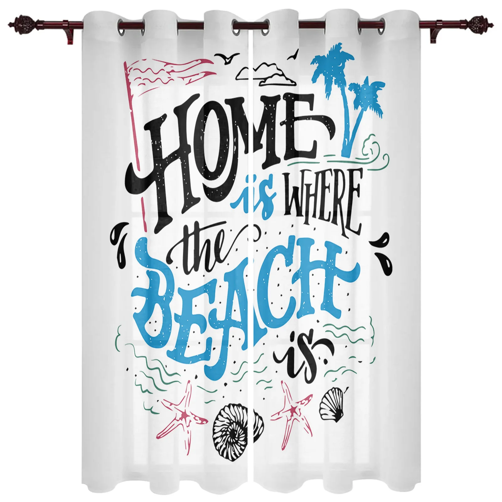 

Морская жизнь Пляж Морская звезда ракушка оконные шторы кухня спальня драпировки домашний декор роскошные шторы для гостиной