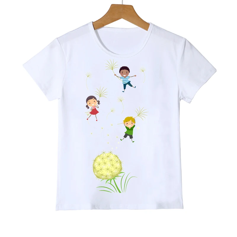 

The latest t-shirts for girls summer kids fashion girls 2020 dandelion journey novelty cartoon pattern t-shirt Harajuku short sl
