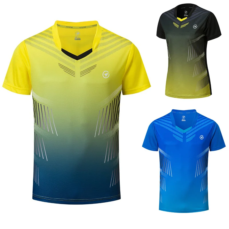 Новые футболки для бадминтона мужчин/женщин теннисные майки бега футболка