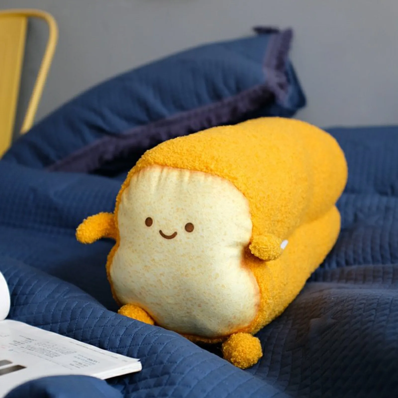 Подушка с кусочками хлеба новая милая плюшевая игрушка веселым грустным тостом