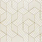 Самоклеящаяся бумага для шкафов и мебели, самоклеящаяся бумага золотистого и белого цвета с геометрическим узором в полоску и шестигранником