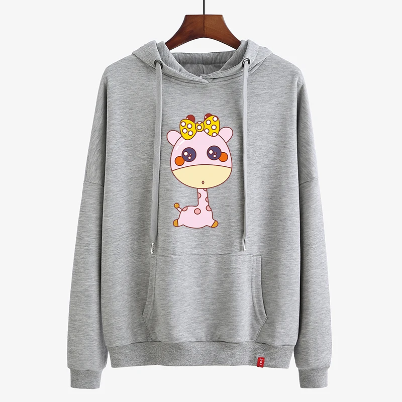 

2020 New Hoodies Women Printed Hoodie Female Hooded Oversized Pocket Pullovers Korean Style Clothes Autumn Loose Tops 132