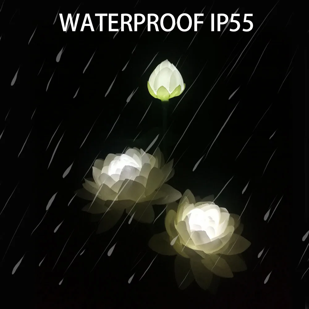 

2pcs Auto On Off Landscape Easy Install Yard Decor Outdoor Garden Flower Shape LED Solar Light Pathway Gift Waterproof 3 Heads