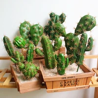 1pc vivid cactus home garden decoration artificial green bonsai plant with vase for office table decor indoor fake plants