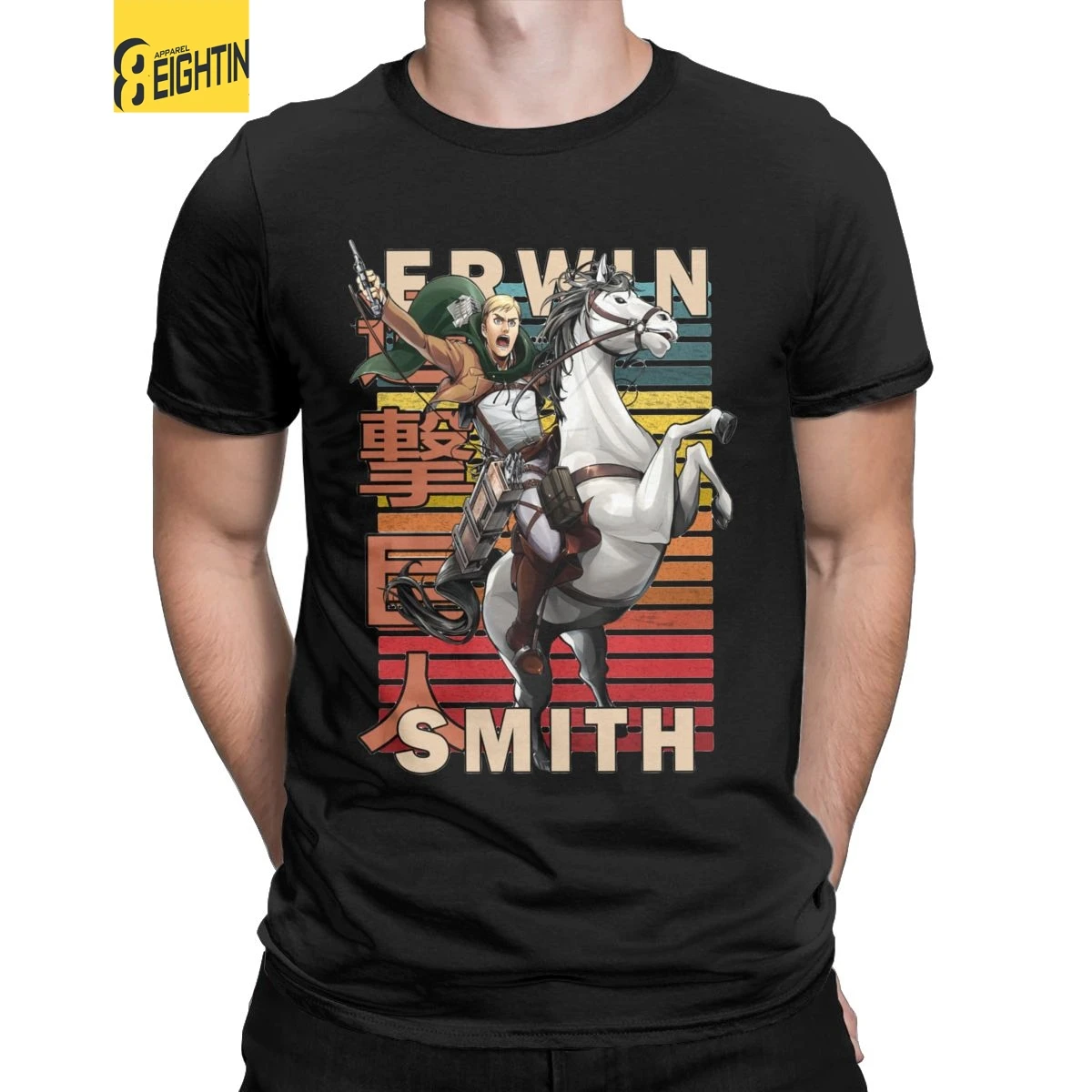 

Erwin Smith Attack On Titan Shingeki No Kyojin Men's T Shirt AOT Anime Cool Tees Short Sleeve T-Shirts Cotton New Arrival Tops