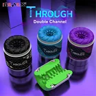 Мужской мастурбатор чашка эластичный пенис задержка массажер двойная головка Реалистичная Вагина карманная всасывающая киска взрослые секс-игрушки для мужчин 18