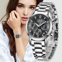 2021 lige new luxury ladies watch women waterproof rose gold steel strap women wrist watches top brand bracelet clocks relogio