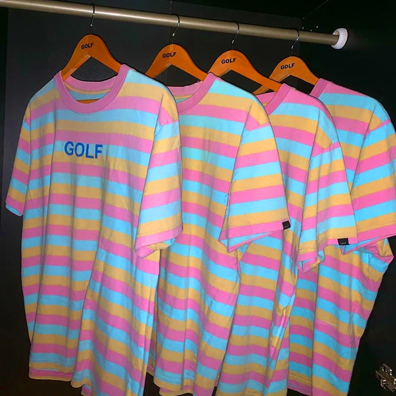Футболка Golf Wang Bimmer трехцветная полосатая футболка с логотипом Тайлер творческий