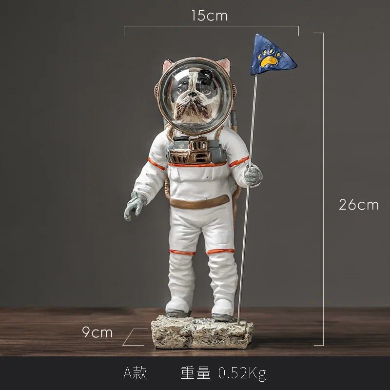 

17-26cm Space Dog Handicraft Decoration Creative Figure Resin Toys For Child Collection Suprise Friends Gifts