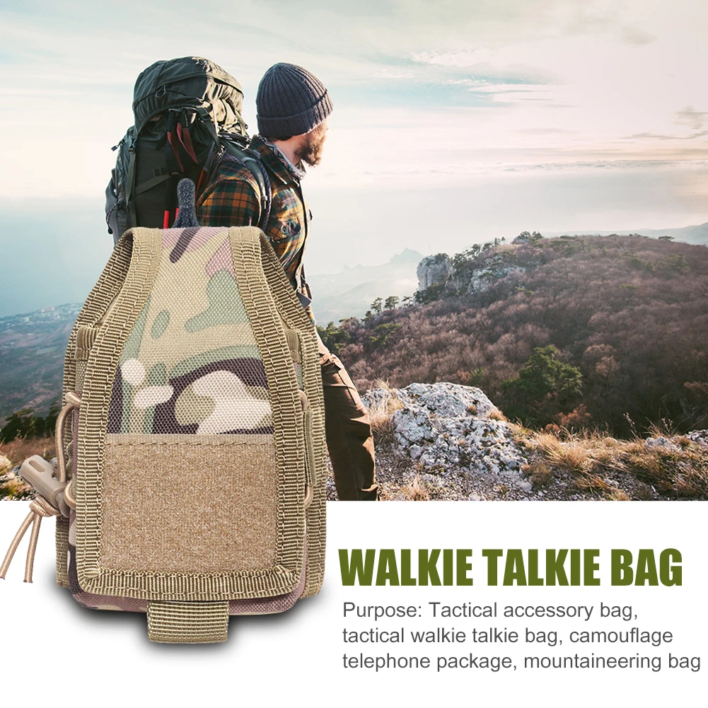Tactical Molle Walkie Talkie Pouch Interphone Storage Bag Outdoor Radio for Military Use Case Holder | Багаж и сумки