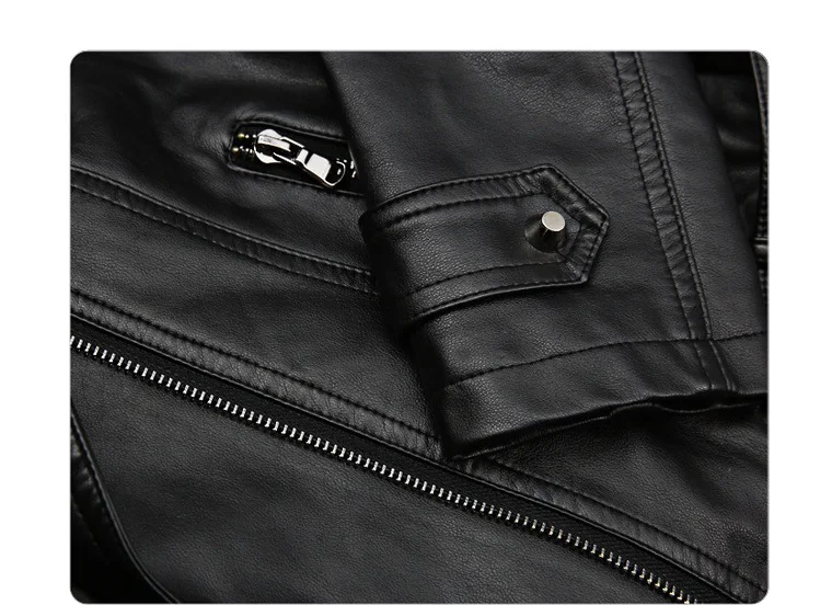 Sale Items Autumn and Winter Hooded Leather Jacket Size xl xxl Women Biker Zipper Coat 2022 Long Sleeve Black Jacket Femme