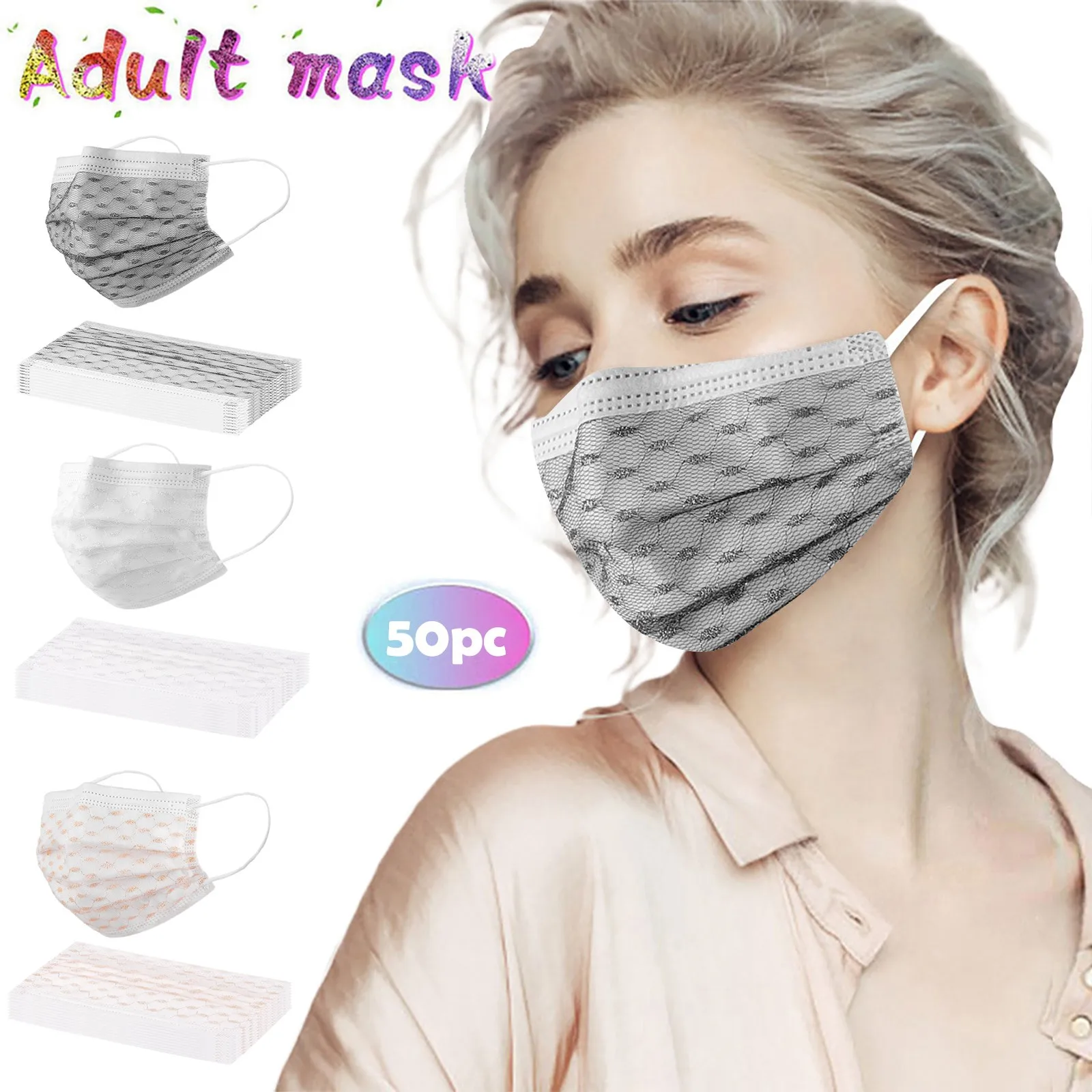 

10/50pc Halloween Cosplay Mascarillas Desechables Disposable Face Mask Adults 4ply Face Masks Fashion Masque Jetables Mondkapjes