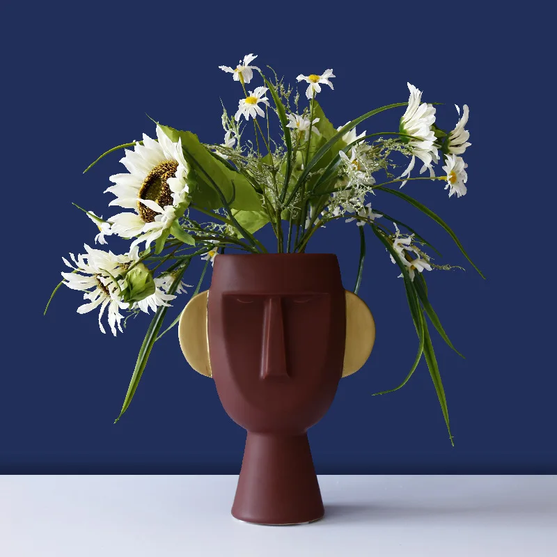 Роскошная керамическая маска Аватар в скандинавском стиле ваза для мужчин