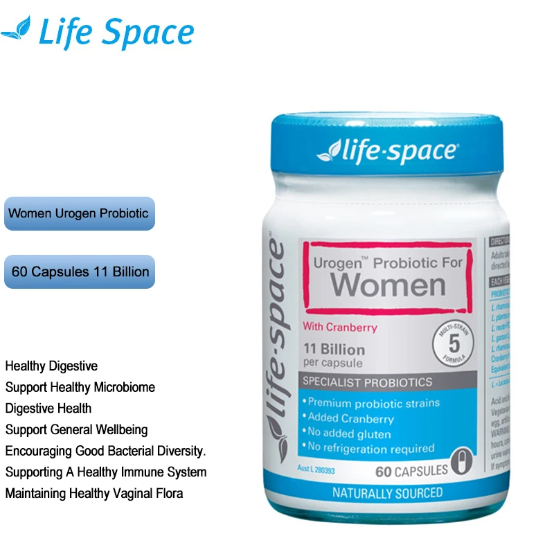 

Пробиотик для женщин Life Space Urogen, 60 капсул, поддержка мочевого тракта, снижение состояния цистита, вагинальный Флора