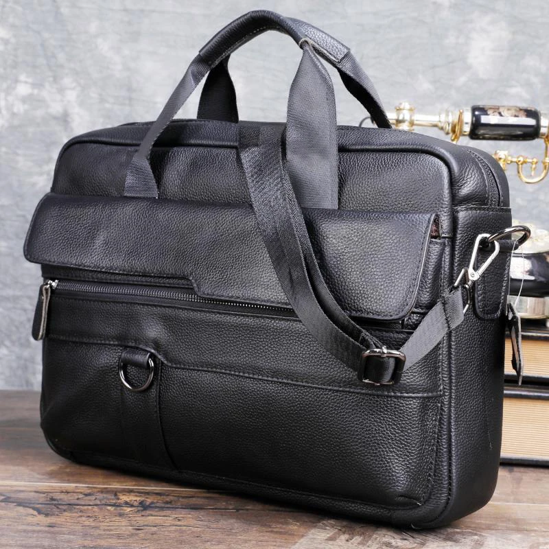 Men's Genuine Leather Handbag for Men Real Leather Briefcase Male Large Business Travel Laptop Bag Men's Messenger Shoulder Bag