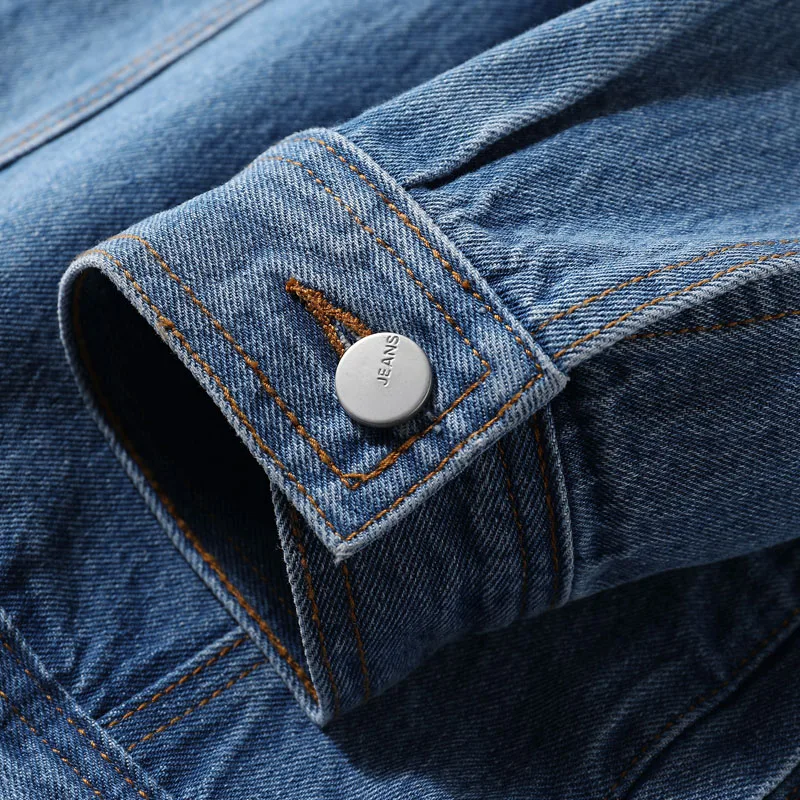 

2021 spring and autumn new Men's casual denim jacket Fashionable cotton multi-pocket men's denim jacket jean jacket