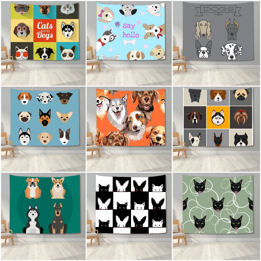 

Мультяшный настенный подвесной гобелен, тканевый фон для спальни, настенные гобелены, одеяло для гостиной, технические украшения