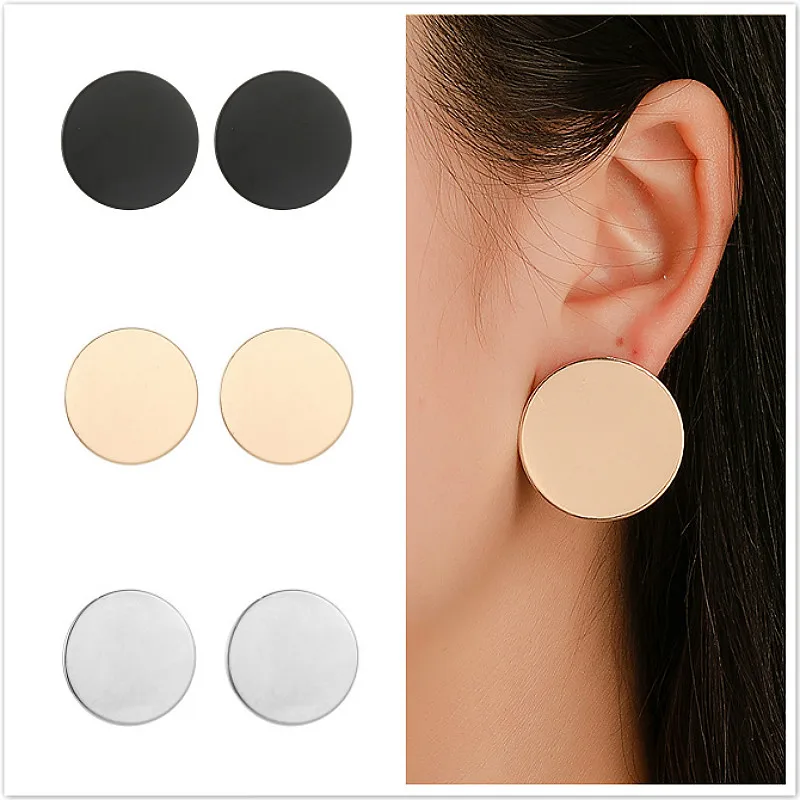 2019 1 пара продать вафли клип серьги для женщин Золотой Цвет мяч геометрические