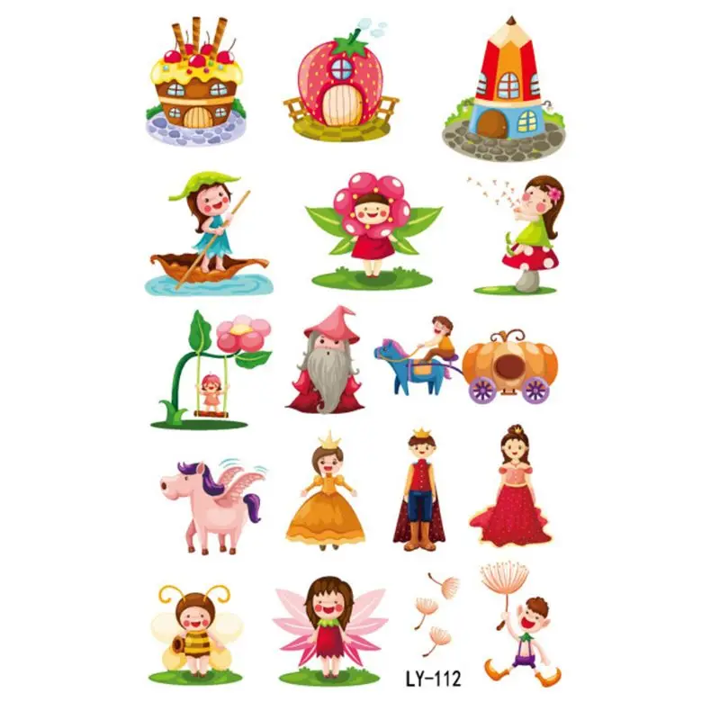 Временные наклейки для татуировок мальчиков и девочек милые Мультяшные боди