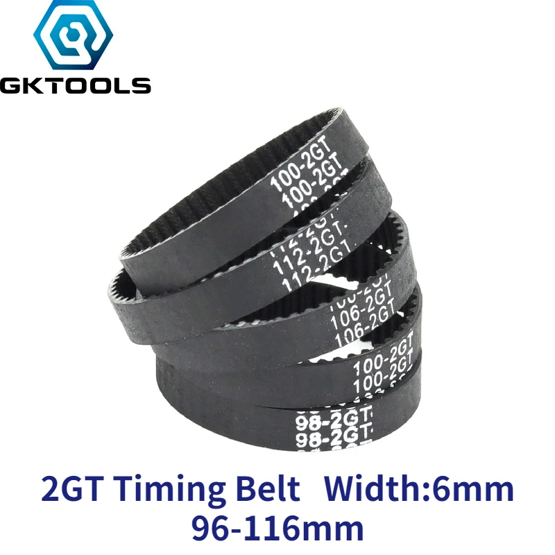 GKTOOLS C-1 3D Printer Parts GT2 6mm 2GT Closed Loop Rubber Timing Belt 96 98 100 102 104 106 108 110 112 114 116 mm | Обустройство