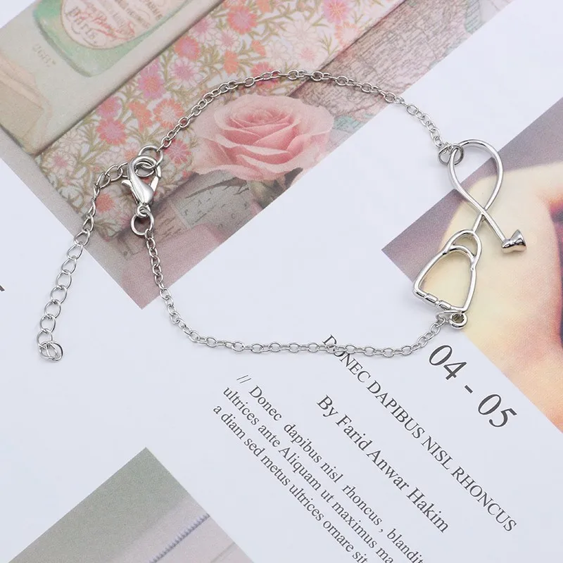 

New Fashion Unique Stethoscope Bracelet 3 Colors Alloy Women Bracelet Special Gift For Nurse Fashion Jewelry For Doctor