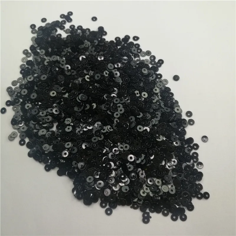 Блёстки 20 г 3 мм черные плоские круглые свободные блёстки для шитья одежды