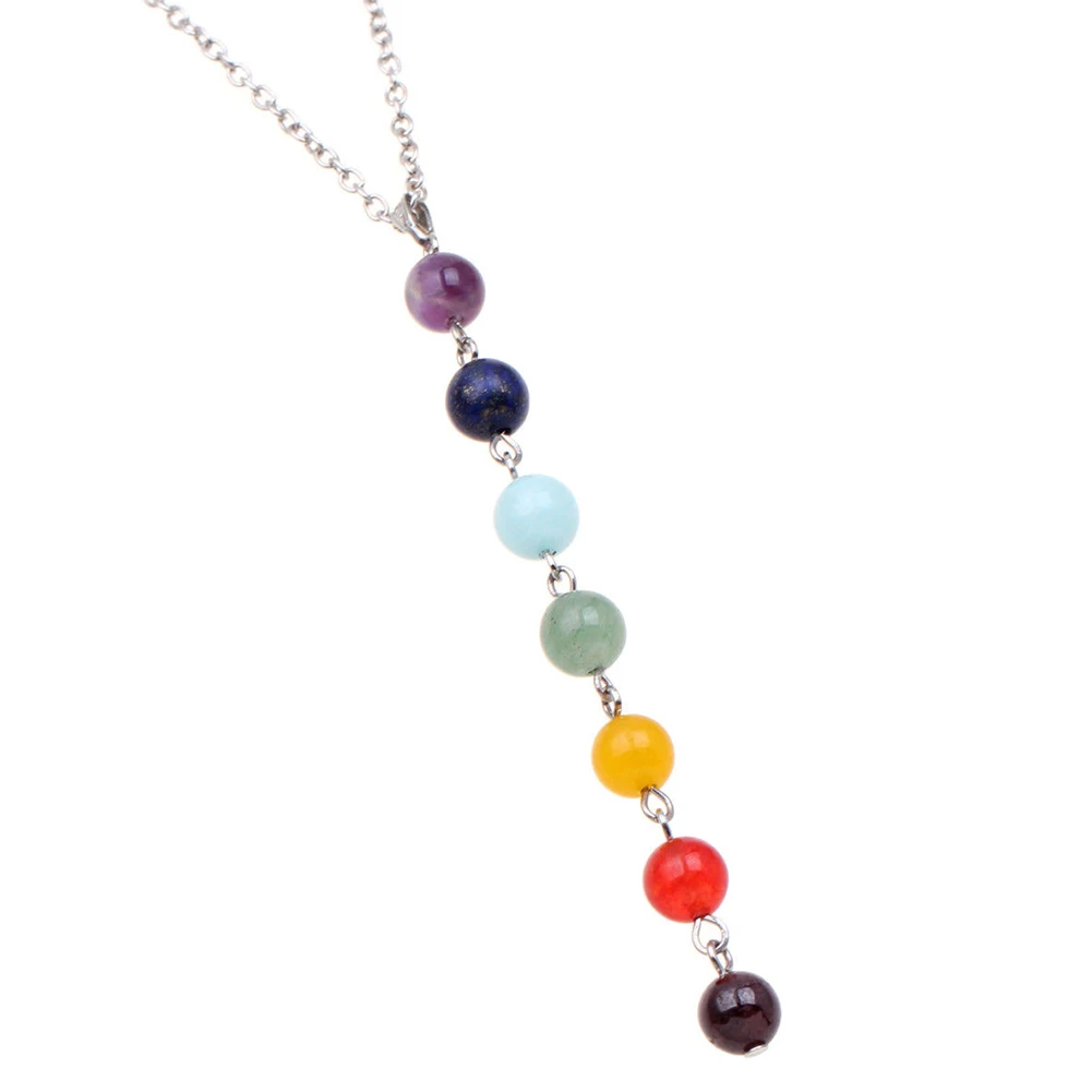 7 Чакра бусы кулон ожерелье Йога Рейки Исцеление балансировка s Мода | Украшения и