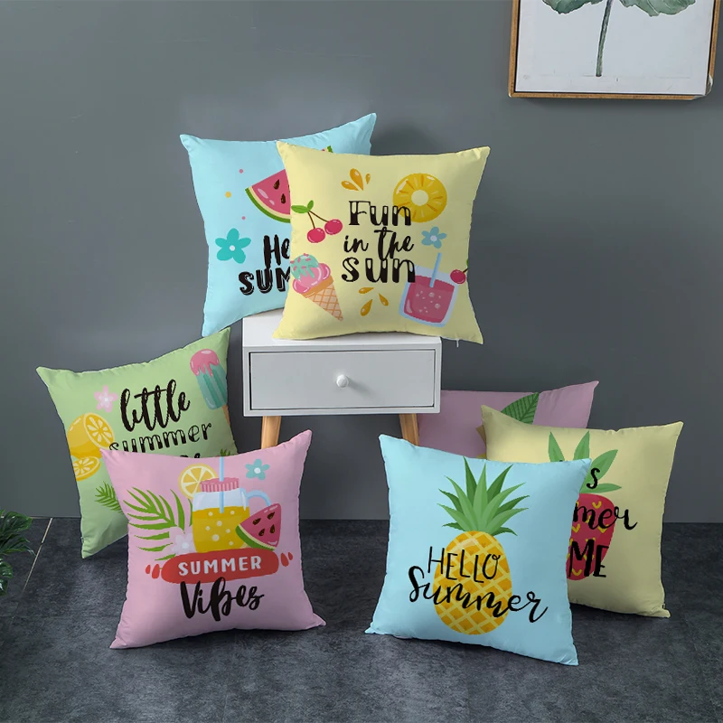 Летняя мультяшная фруктовая персиковая кожа чехол для подушки 2021 скандинавский