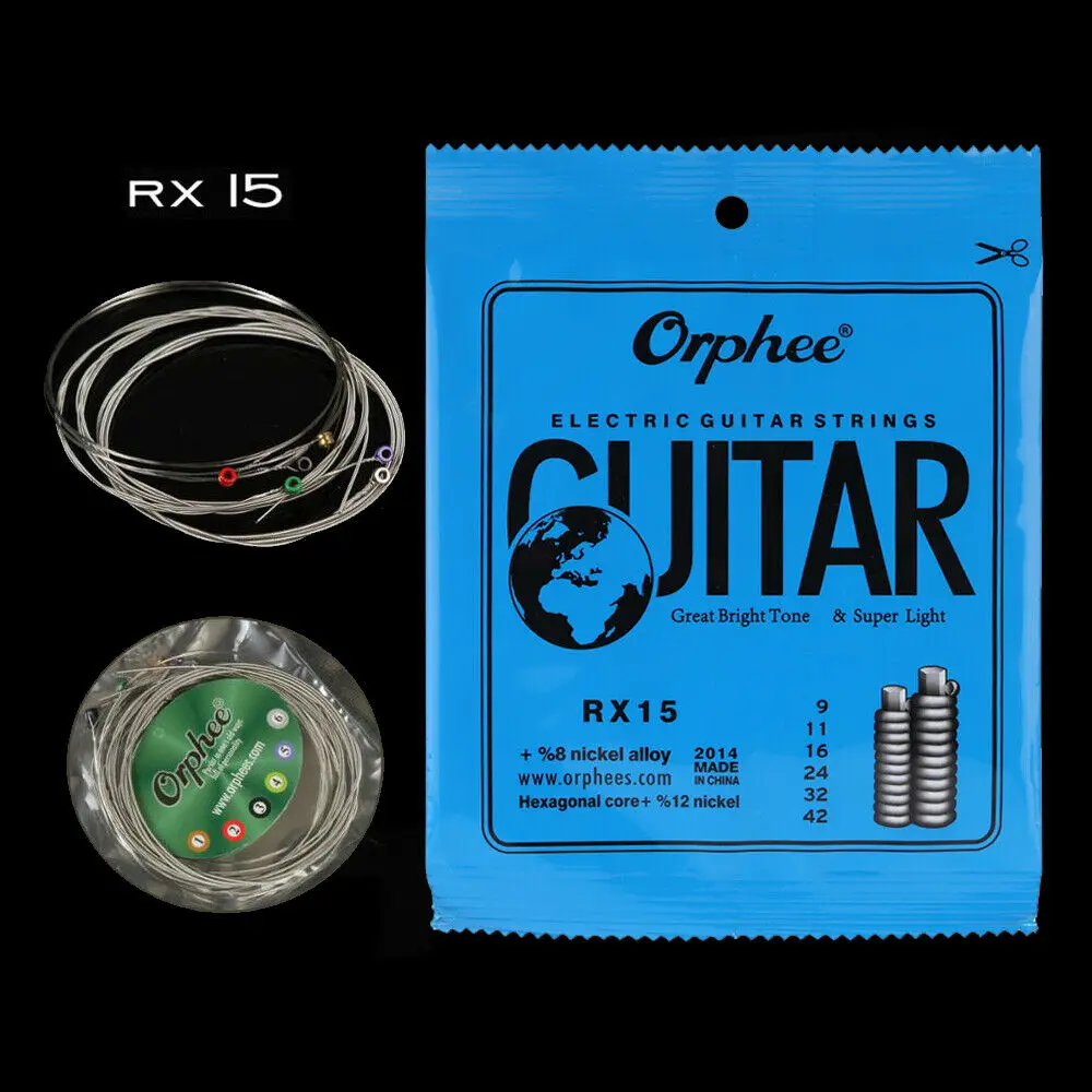 

Orphee RX15 Electric Guitar Strings 6 Pcs Steel Strings Wire Acoustic Folk Guitar Parts For Musical Instruments Guitars Strings