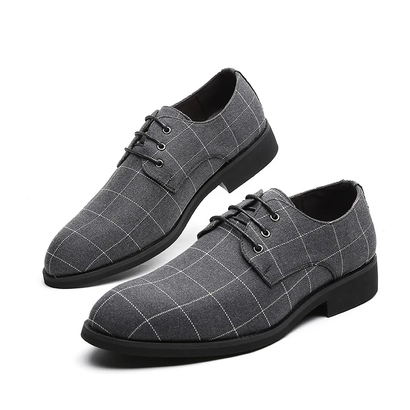 

2021 Men Shoes Large Sizes Mesh Casual Lace Up Breathable Plaid Men Luxury Brand Shoe British Style Winter Shoes A1-140