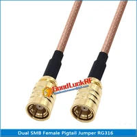 1x pcs high quality smb female to smb female plug dual smb rf connector pigtail jumper rg316 cable 50 ohm low loss