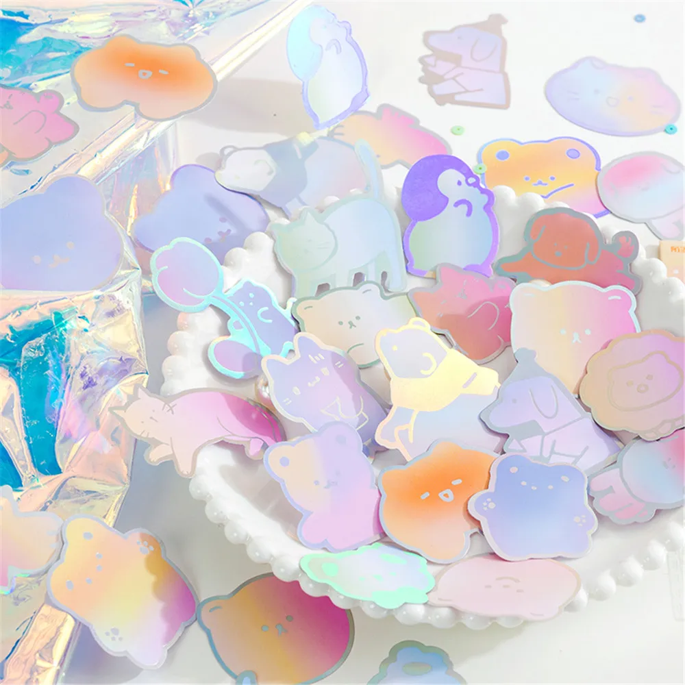 

46/72 шт. цветные лазерные наклейки, лента с бабочками для домашних животных, декоративные материалы, ручная работа, скрапбукинг, «сделай сам»,...