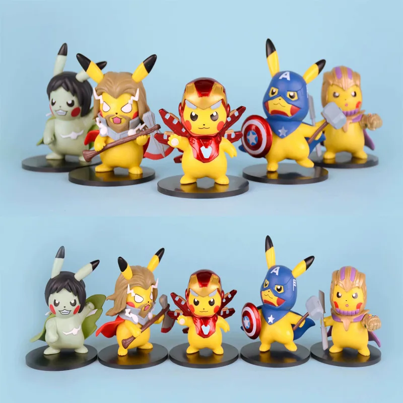 Takara Tomy Покемон Пикачу Косплей Халк Тор Железный человек Капитан Америка Черная