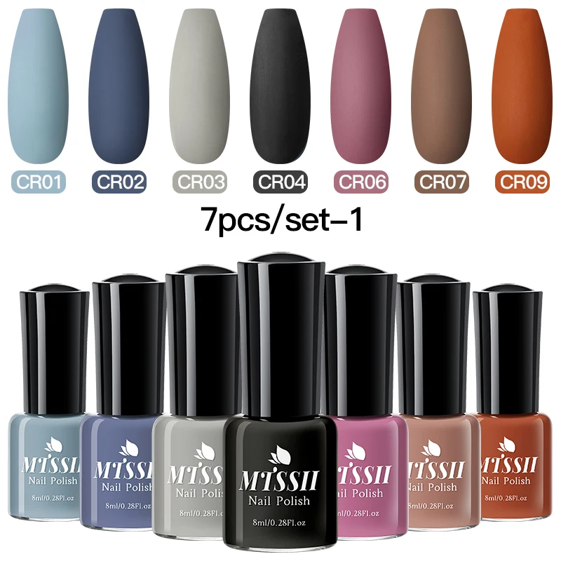 

Mtssii 8ml Nail Polish Winter Matte Color Series Semi Permanent Matte Top Coat Soak Off UV LED Nail Art Hybrid Gel Nail Polish