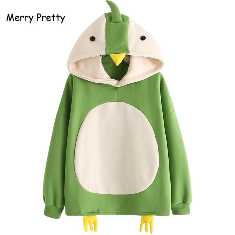 Веселая Милая Женская толстовка с капюшоном рисунком утки Харадзюку милые
