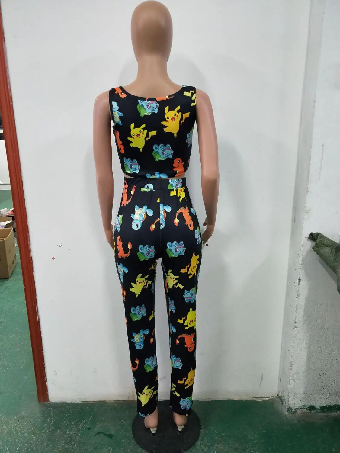 

Hot Selling Lettering Cartoon Sports Yoga Set Casual Fashion Sports Set Street Elastic Sports Bra and Leggings Set