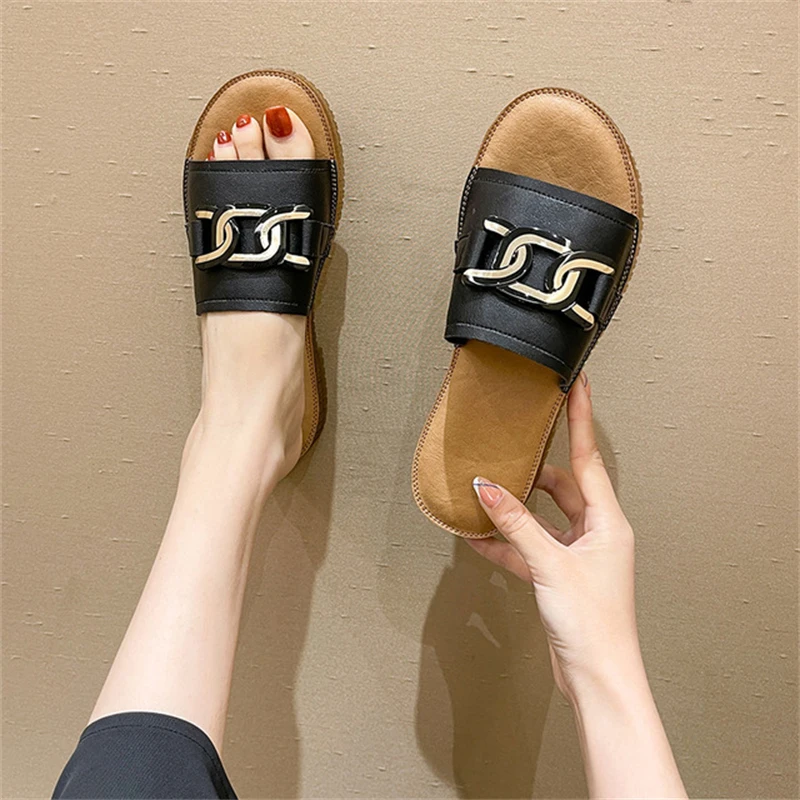 

Women's shoes slippers 2021 summer new one-word sandals and slippers women flat slippers women beach shoes women's shoes