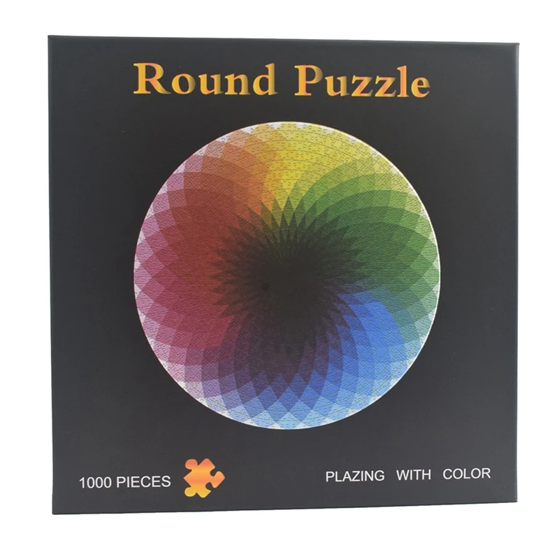 

1000 Pcs Colorful Rainbow Round Geometrical Photo Puzzle Adult Kids DIY Educational Toy Jigsaw Puzzle Paper
