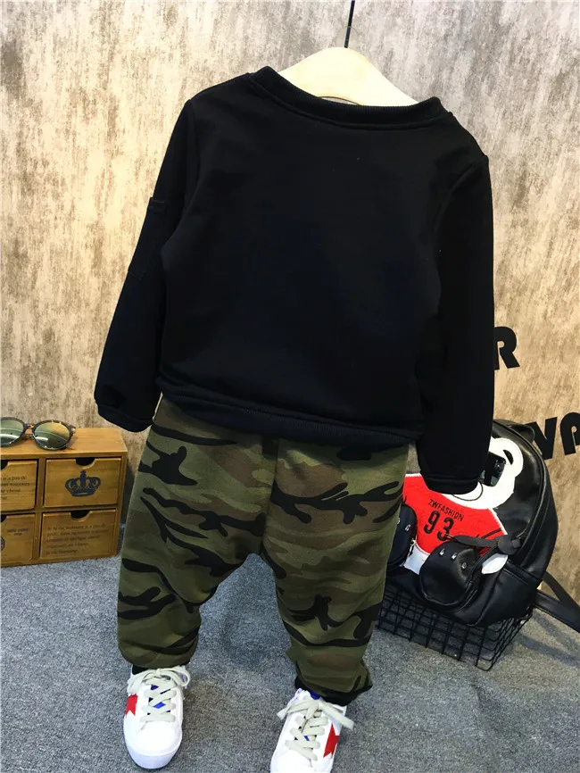 Belababy/комплект повседневной одежды для детей, камуфляжная рубашка с длинными рукавами для маленьких мальчиков+ брюки детские комплект из 2 предметов, спортивный костюм, одежда для мальчиков