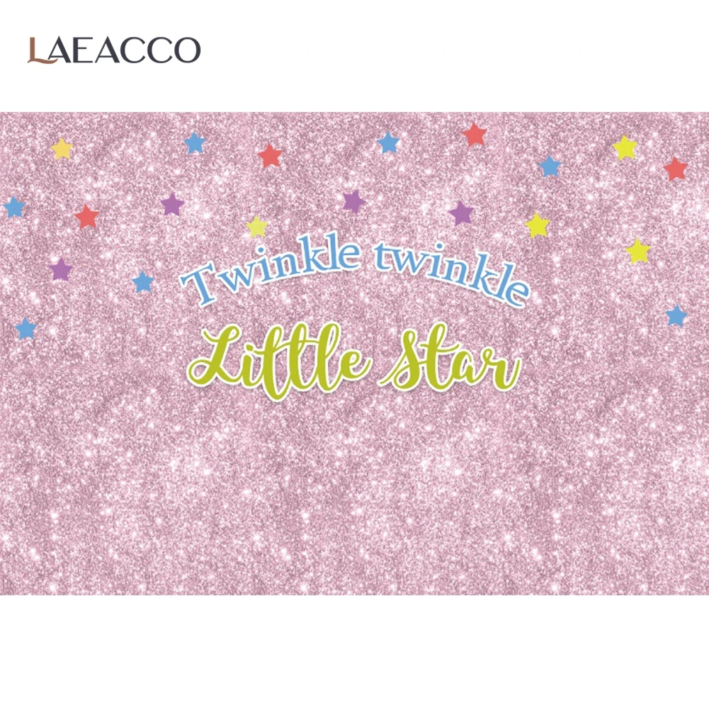 

Laeacco розовые блестки наполнитель звезда принцесса девочка ребенок душ фон для фотографии новорожденный день рождения фоны фото студия