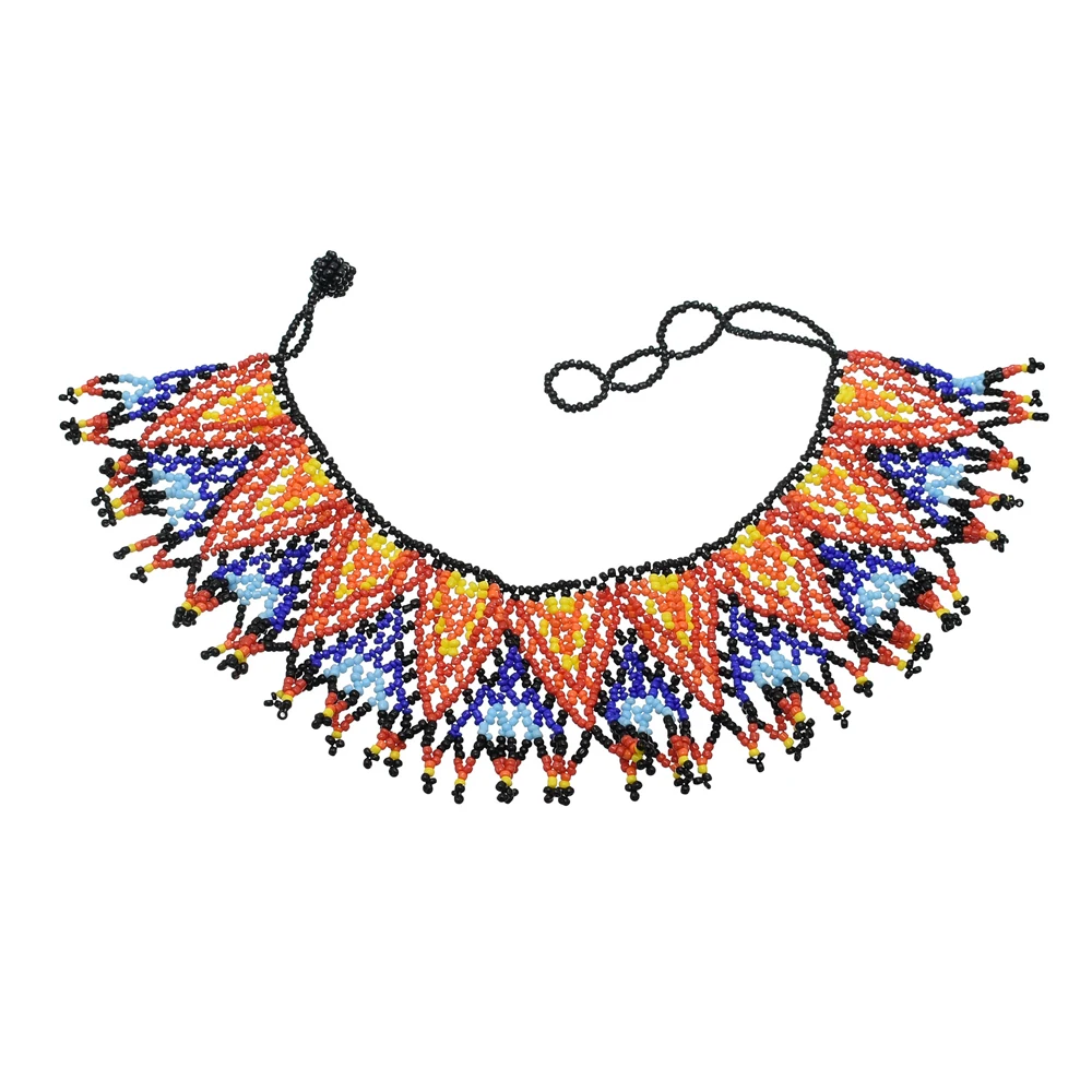 Collana girocollo con perline in resina colorata sciarpa con bretelle per donna accessorio per gioielli da sposa etnico indiano tribale africano