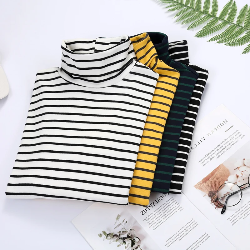 Мужской Полосатый пуловер с высоким воротником осенний и зимний мужской тонкий