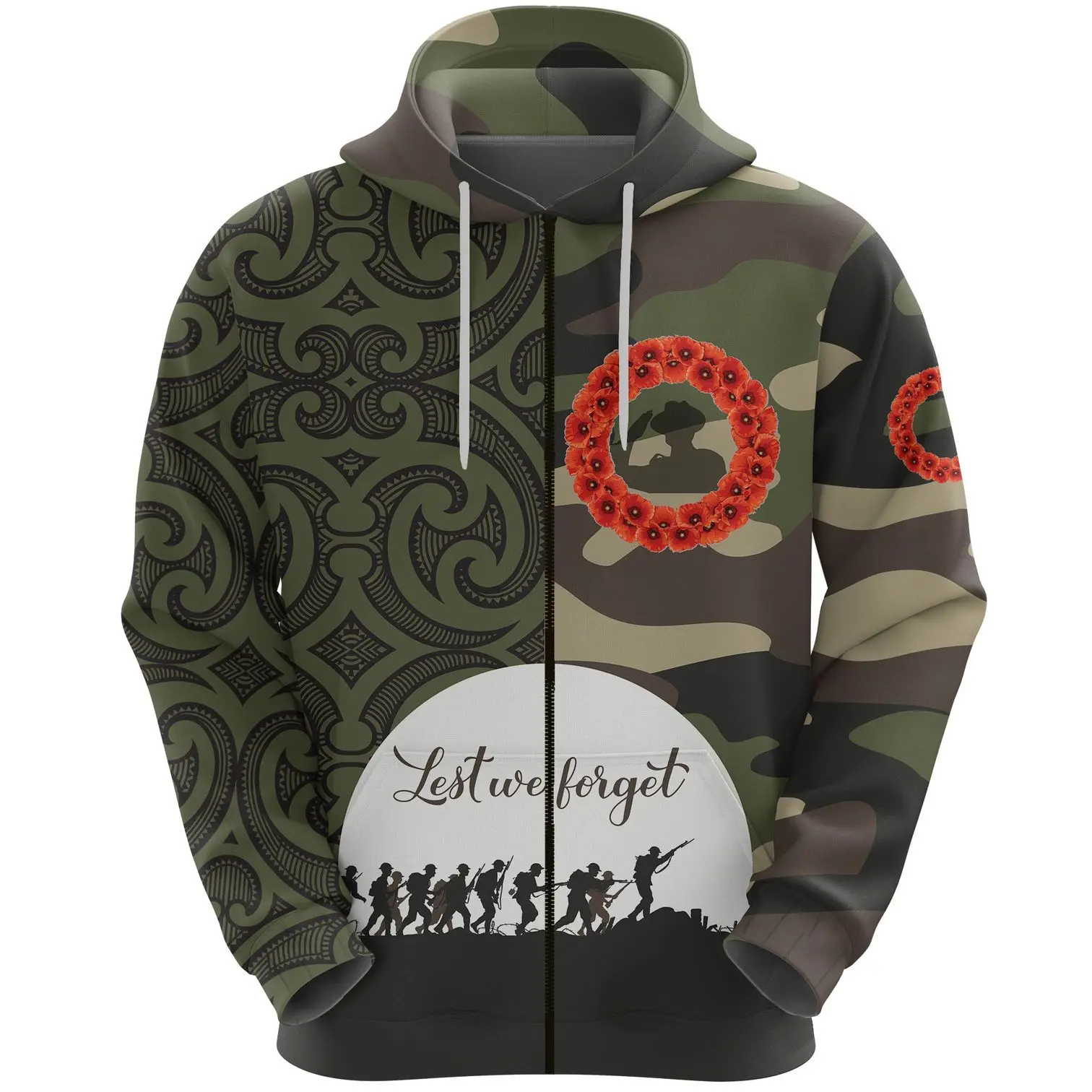 

PLstar Cosmos 3DPrint Native New Zealand Culture Aotearoa Maori Tattoo Art Unique Harajuku Streetwear Funny Unisex Hoodies/Zip 6