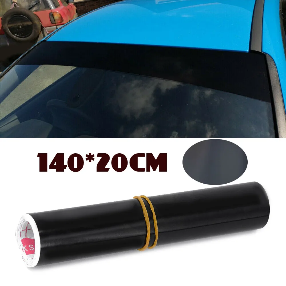 

Car Gloss Black Sun Strip Universal Car Van Windscreen Sunstrip 140 X 20CM Windscreen Sun Strip Car Front View Sunshade
