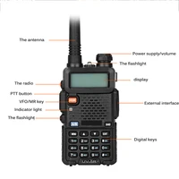 1 pcs led walkie talkie uv 5r two way radio station transceiver band two way radio communicator usb charging walkie talkie