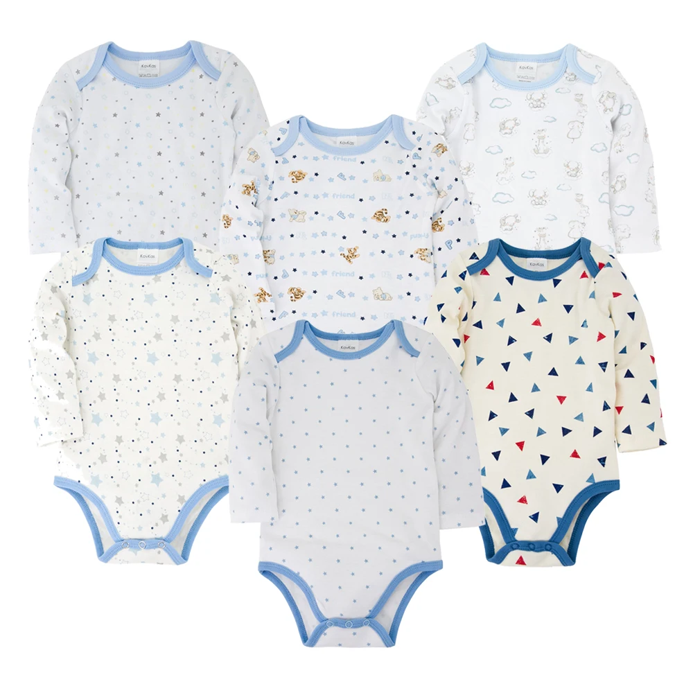 Детский Цветной комбинезон 6 шт./лот Roupa De Bebe Одежда для новорожденных 100% хлопок